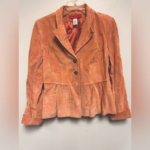 AK Anne Klein Dusty Pink/ Coral 100% Leather Jacket Size Medium